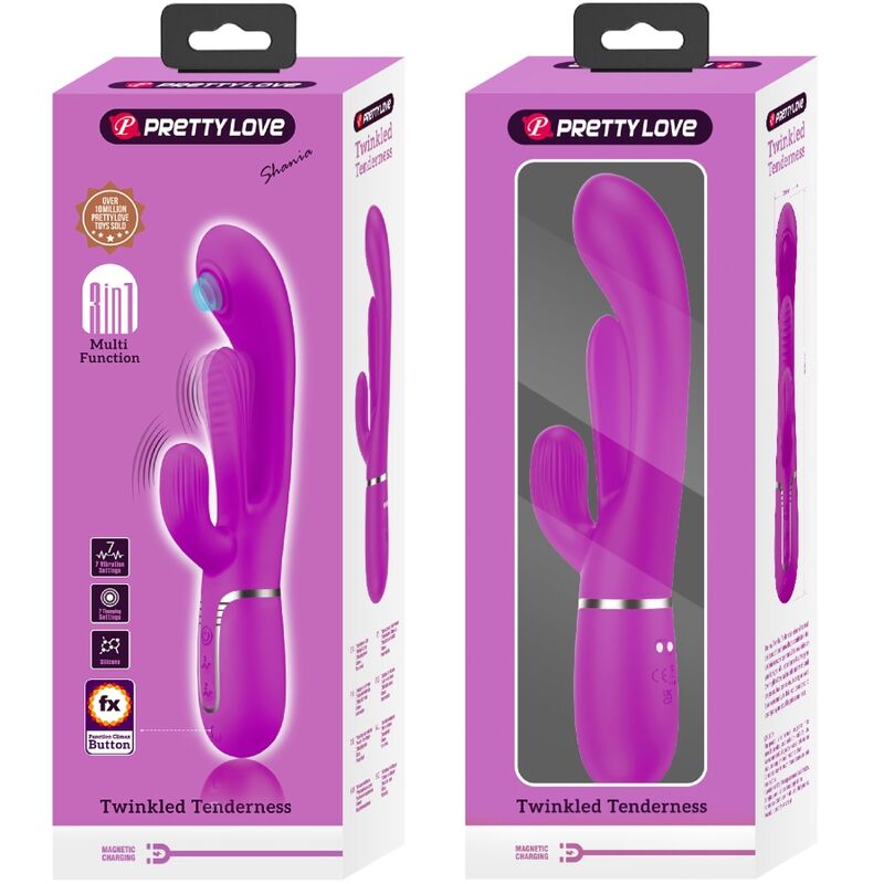 PRETTY LOVE - SHANIA TRIPLE RABBIT VIBRATEUR MULTIFONCTION ROSE – Image 8