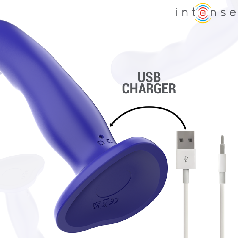 INTENSE - SHORTY VIBRATEUR AVEC VENTOUSE TÉLÉCOMMANDE BLEUE – Image 6