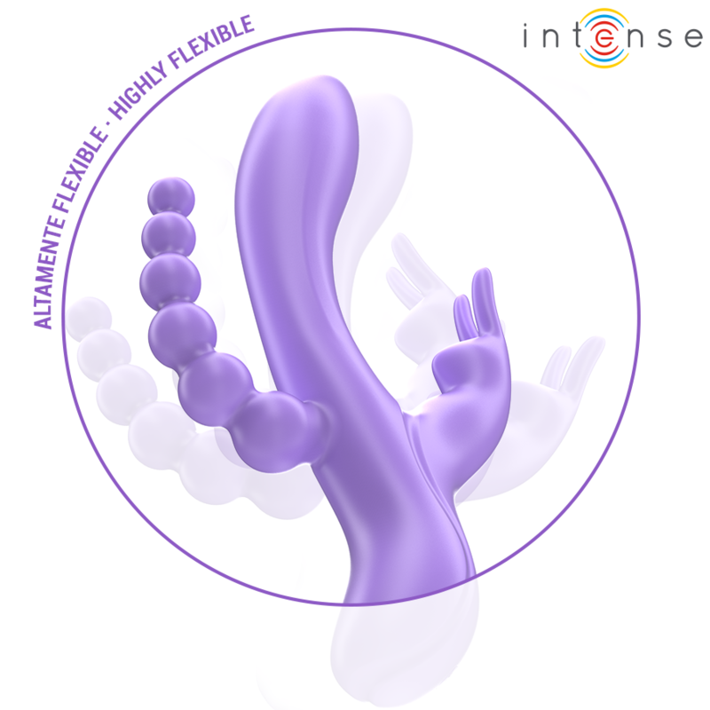 INTENSE - MIKO TRIPLE VIBRATEUR LAPIN & STIMULATEUR & ANAL 7 VIBRATIONS VIOLET – Image 3