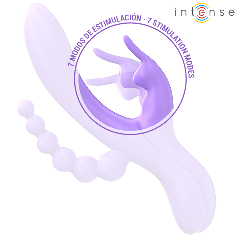 INTENSE - MIKO TRIPLE VIBRATEUR LAPIN & STIMULATEUR & ANAL 7 VIBRATIONS VIOLET – Image 5