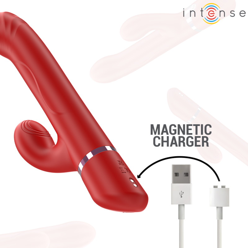 INTENSE - LELE VIBRATEUR MULTIFONCTION ROTATIF & OSCILLANT & STIMULANT ROUGE – Image 5