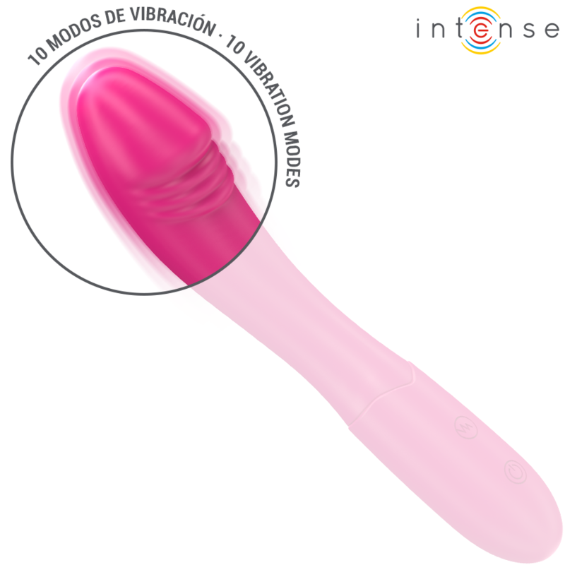 INTENSE - BELINDA VIBRATEUR 19 CM FLEXIBLE 10 VIBRATIONS ROSE – Image 3