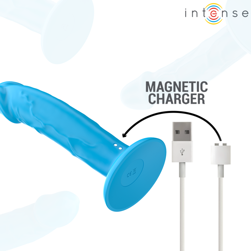 INTENSE - PHOEBE VIBRATEUR RÉALISTE 10 VIBRATIONS TÉLÉCOMMANDE BLEU – Image 6