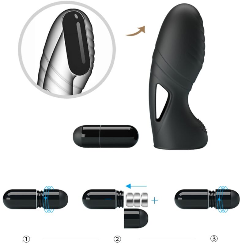 PRETTY LOVE - ALAN VIBRATEUR DE DOIGTS EN SILICONE NOIR – Image 8