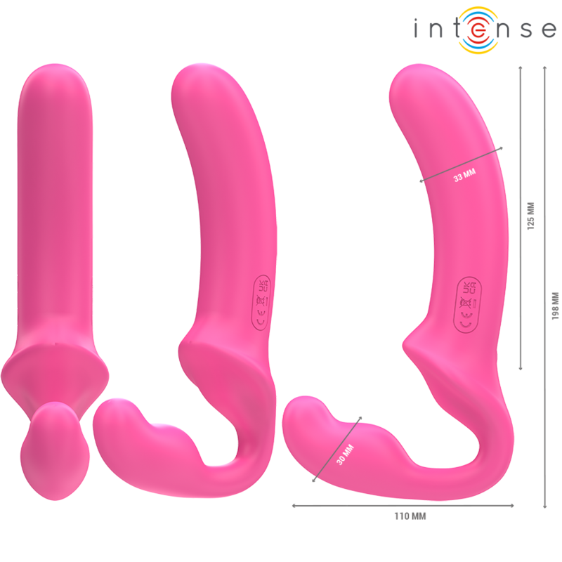 INTENSE - AMY DOUBLE VIBRATEUR 20 CM ROSE TÉLÉCOMMANDE – Image 2