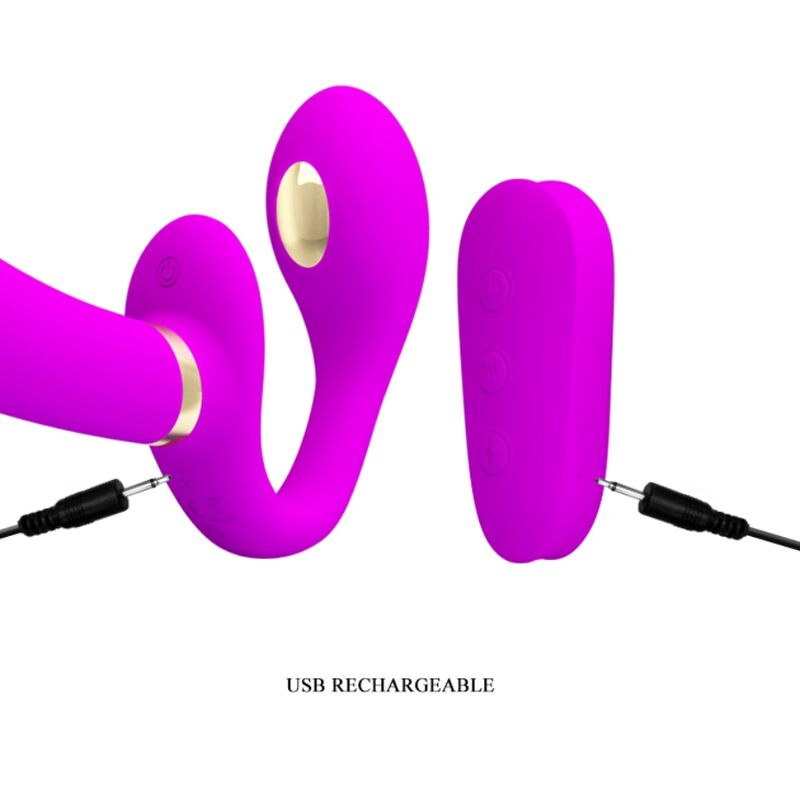 PRETTY LOVE - THUNDERBIRD DOUBLE VIBRATEUR STRAP-ON AVEC TÉLÉCOMMANDE VIOLET – Image 6