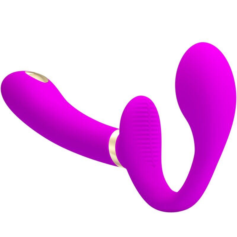 PRETTY LOVE - THUNDERBIRD DOUBLE VIBRATEUR STRAP-ON AVEC TÉLÉCOMMANDE VIOLET – Image 3