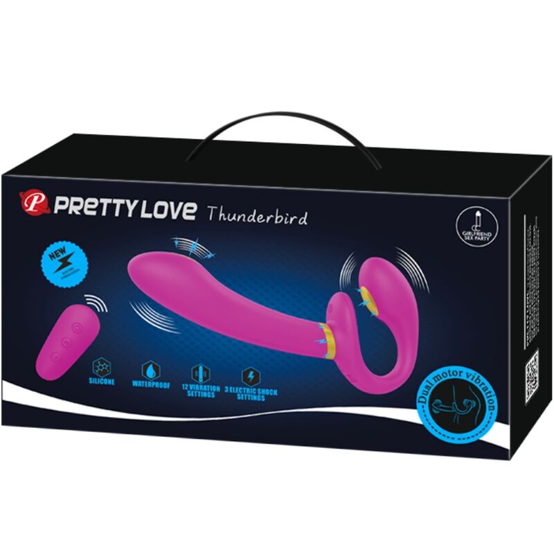 PRETTY LOVE - THUNDERBIRD DOUBLE VIBRATEUR STRAP-ON AVEC TÉLÉCOMMANDE VIOLET – Image 7