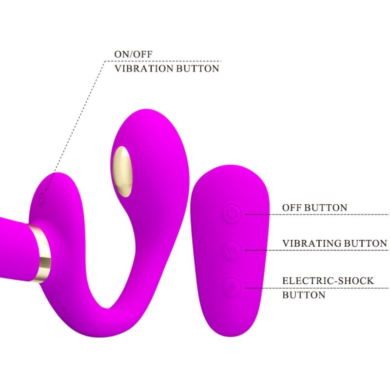 PRETTY LOVE - THUNDERBIRD DOUBLE VIBRATEUR STRAP-ON AVEC TÉLÉCOMMANDE VIOLET – Image 5
