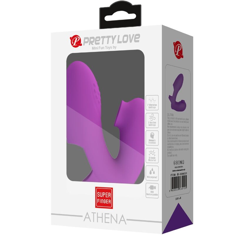 PRETTY LOVE - VIBRATEUR DE DOIGTS ATHENA AVEC STIMULATEUR DE CLITORIS VIOLET – Image 7