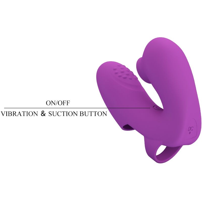 PRETTY LOVE - VIBRATEUR DE DOIGTS ATHENA AVEC STIMULATEUR DE CLITORIS VIOLET – Image 5