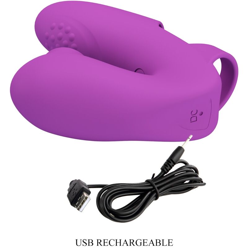 PRETTY LOVE - VIBRATEUR DE DOIGTS ATHENA AVEC STIMULATEUR DE CLITORIS VIOLET – Image 6