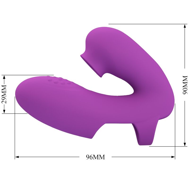 PRETTY LOVE - VIBRATEUR DE DOIGTS ATHENA AVEC STIMULATEUR DE CLITORIS VIOLET – Image 4