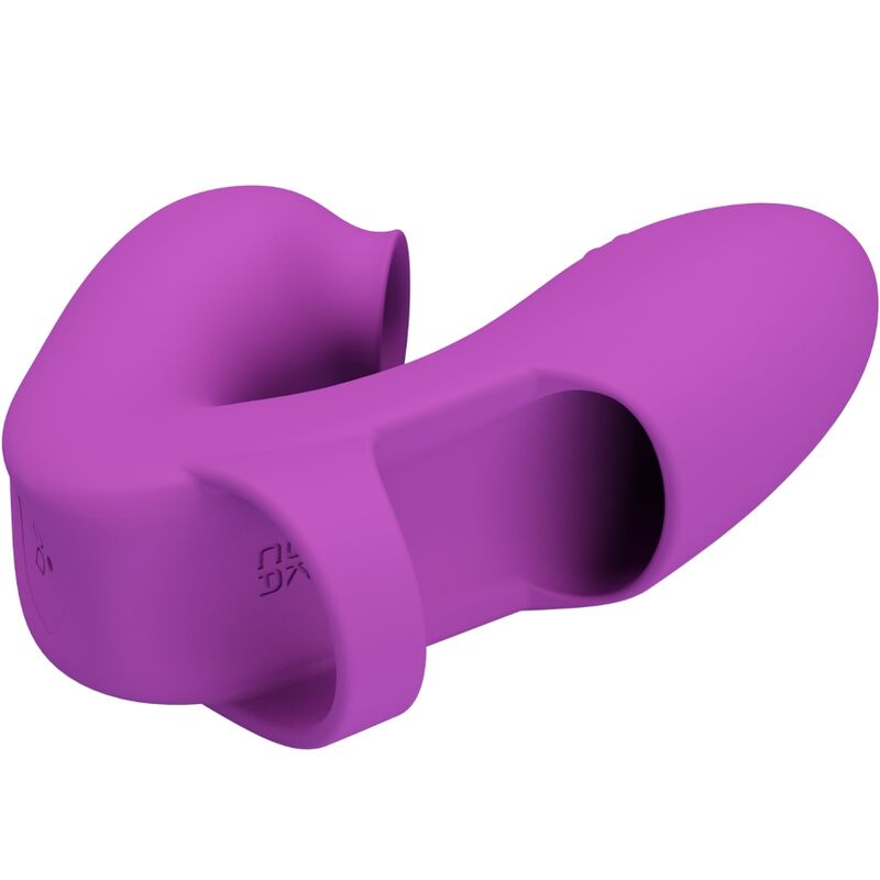 PRETTY LOVE - VIBRATEUR DE DOIGTS ATHENA AVEC STIMULATEUR DE CLITORIS VIOLET – Image 3