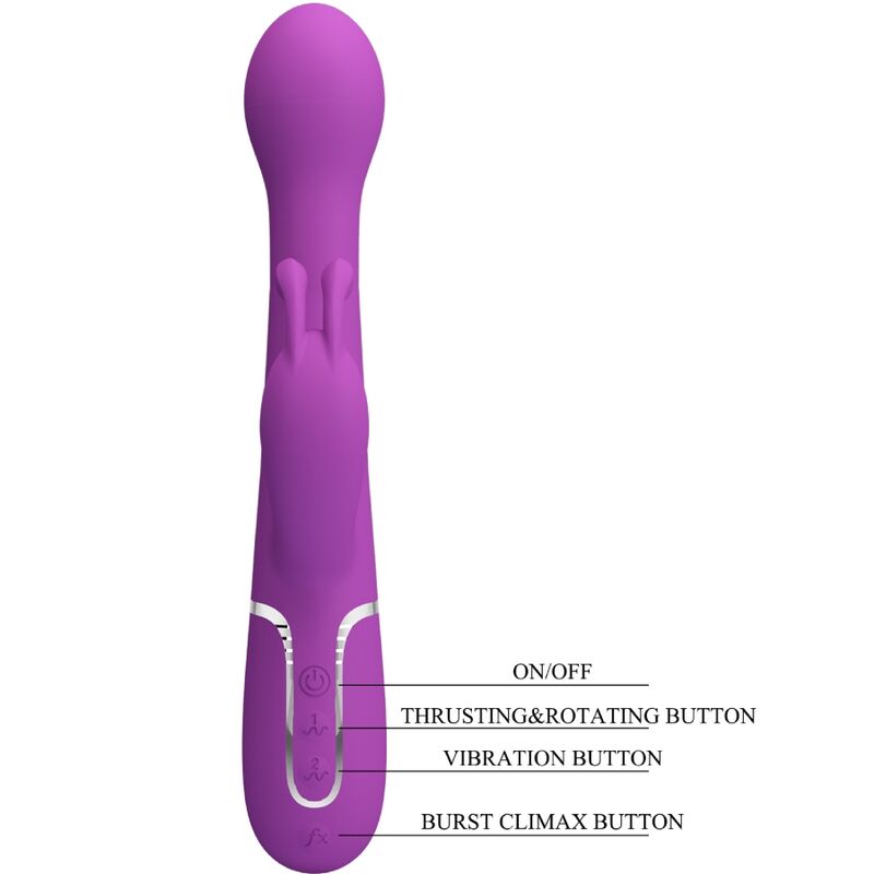PRETTY LOVE - VIBRATEUR LAPIN MULTIFONCTION 3 EN 1 DEJON VIOLET – Image 6