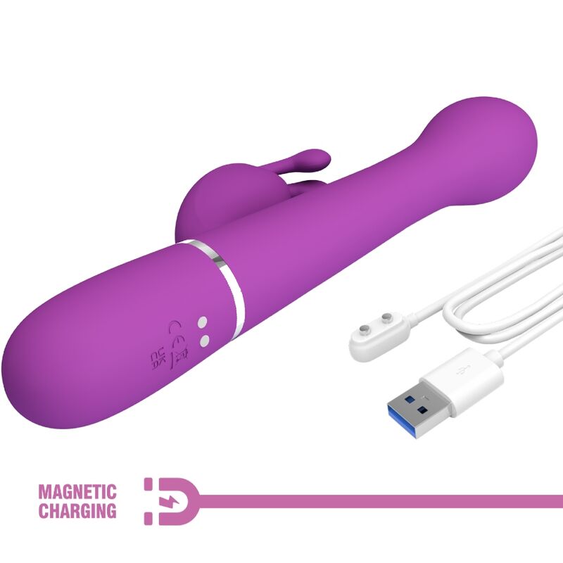 PRETTY LOVE - VIBRATEUR LAPIN MULTIFONCTION 3 EN 1 DEJON VIOLET – Image 7
