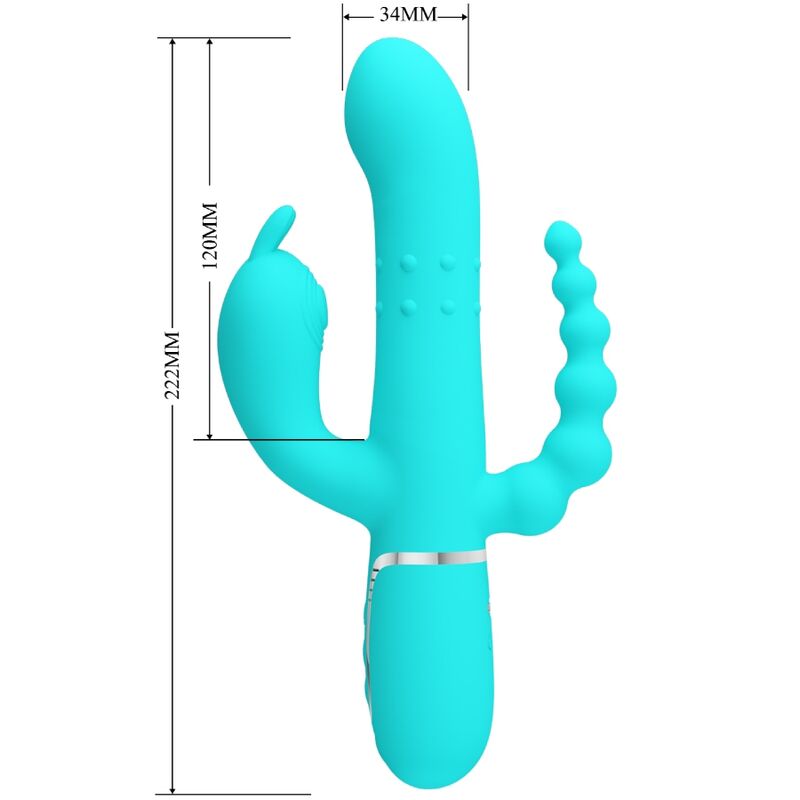 PRETTY LOVE - CAMMY 4 EN 1 VIBRATEUR MULTIFONCTION TRIPPLE RABBIT BLEU – Image 6