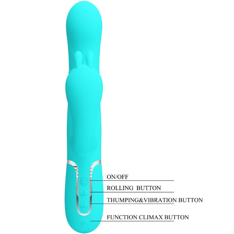 PRETTY LOVE - CAMMY 4 EN 1 VIBRATEUR MULTIFONCTION TRIPPLE RABBIT BLEU – Image 7