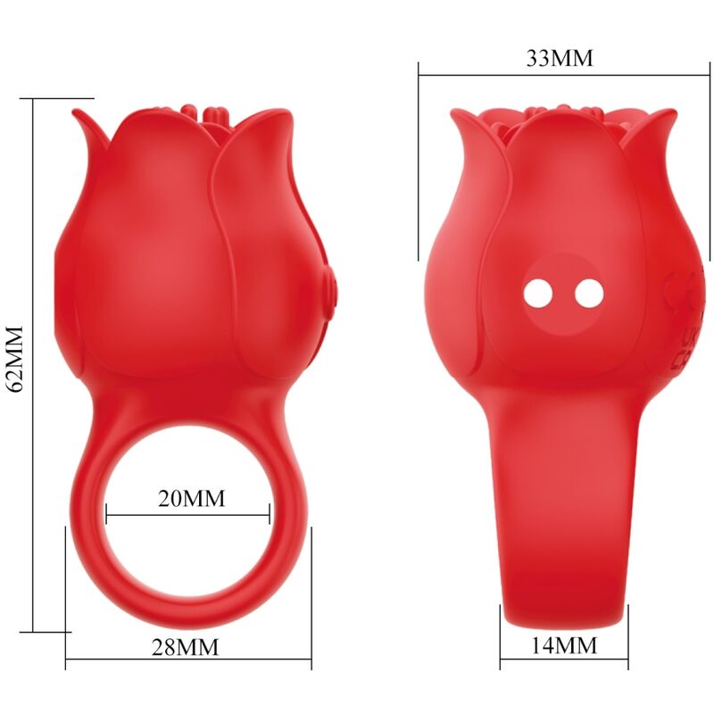 PRETTY LOVE - VIBRATEUR DE DOIGT EN FORME DE JAE ROSE 10 VIBRATIONS ROUGE – Image 6