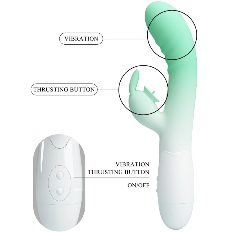 PRETTY LOVE - VIBRATEUR LAPIN CERBERUS 30 VIBRATIONS VERT – Image 7
