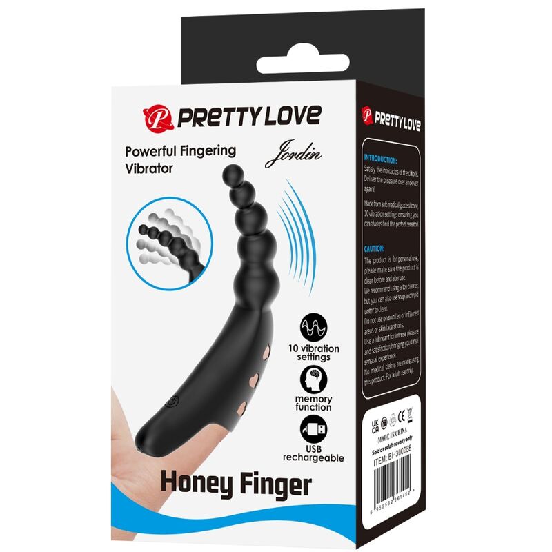 PRETTY LOVE - JORDIN FINGER VIBRATOR 10 VIBRATIONS NOIR – Image 10