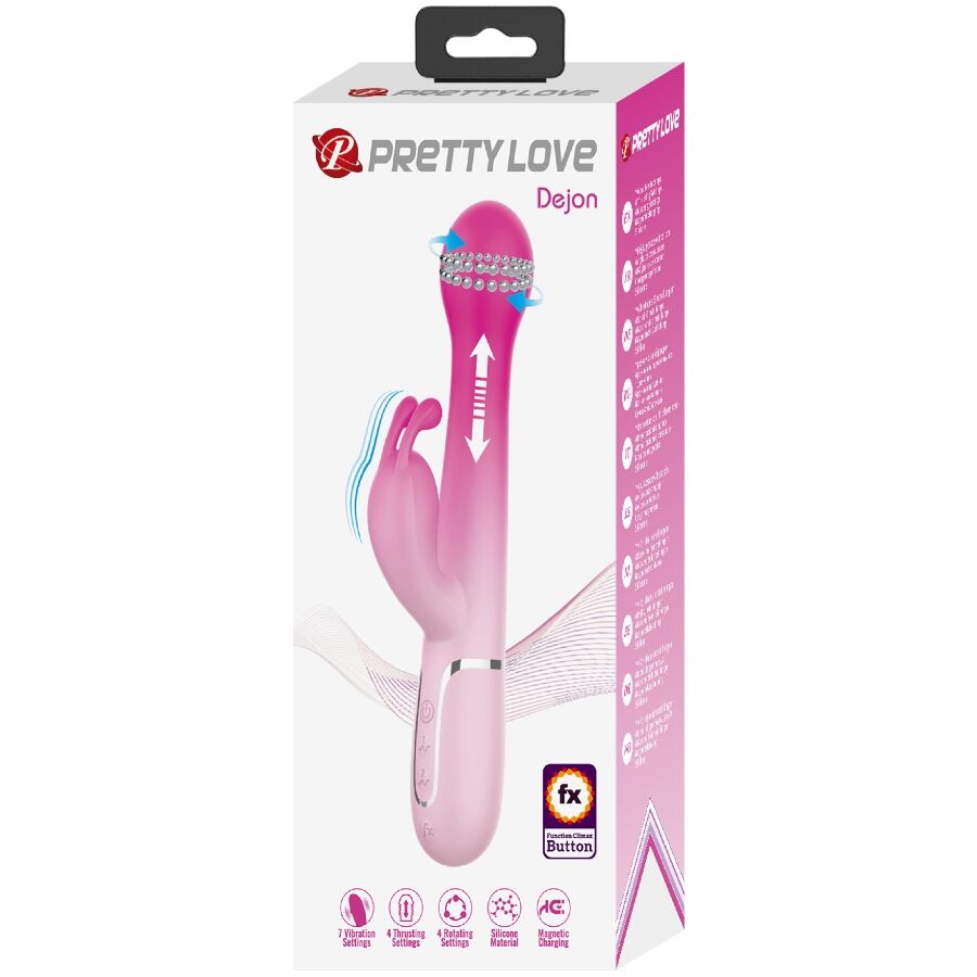 PRETTY LOVE - VIBRATEUR LAPIN MULTIFONCTION 3 EN 1 DEJON ROSE – Image 11