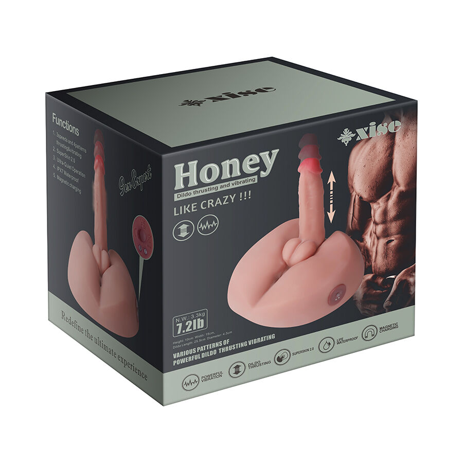 XISE - MASTURBATEUR GODE RÉALISTE HONEY AVEC VIBRATION 25 CM – Image 12