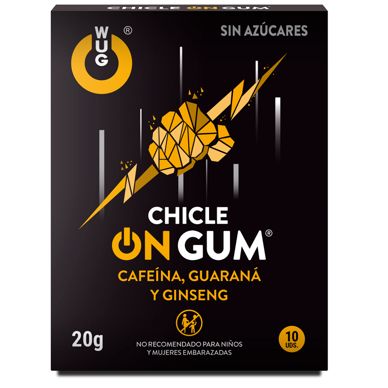 WUG GUM - ON CAFFEINE, GINSENG AND GUARANA GUM 10 UNITS – Image 2