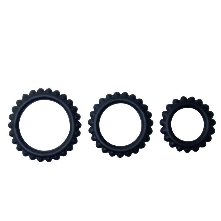 BAILE - TITAN SET 3 PCS COCK RING NOIR 2.8 + 2.4 + 1.9 CM – Image 2