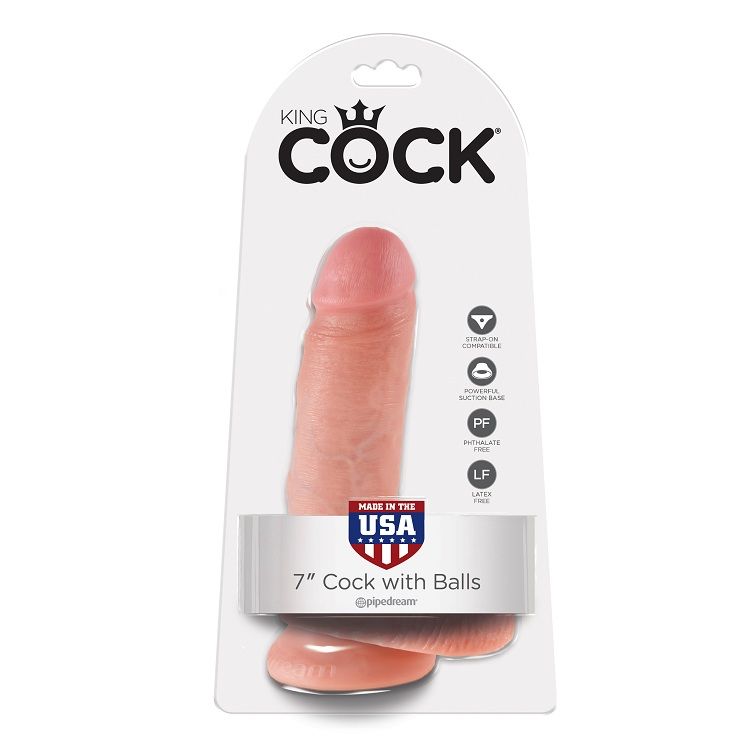 KING COCK - 7 CHAIR DE GODE AVEC BOULES 17.8 CM – Image 2