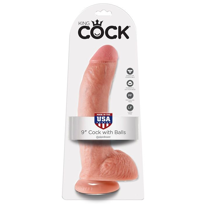 KING COCK - 9 CHAIR DE GODE AVEC BOULES 22.9 CM – Image 2