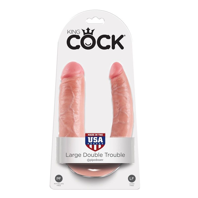 KING COCK - GODE DOUBLE PÉNÉTRATION 17.8 CM NATUREL – Image 2