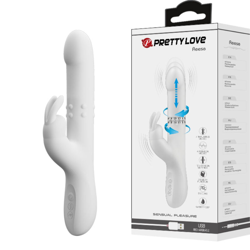PRETTY LOVE - VIBRATEUR REESE AVEC ROTATION ARGENTÉE – Image 2