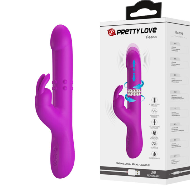 PRETTY LOVE - VIBRATEUR REESE AVEC ROTATION VIOLET – Image 2