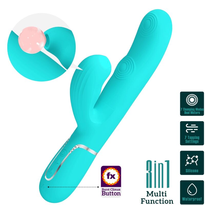 PRETTY LOVE - PERLITA VIBRATEUR MULTIFONCTION 3 EN 1 POINT G VERT AQUA – Image 10