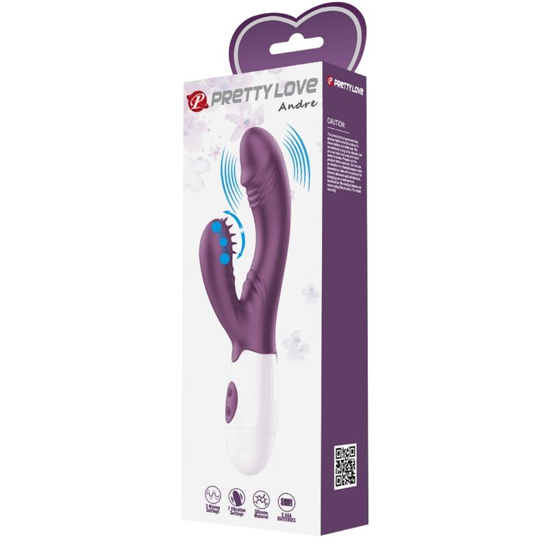PRETTY LOVE - ANDRE VIBRATEUR RABBIT & STIMULATEUR DE POINT G VIOLET – Image 10