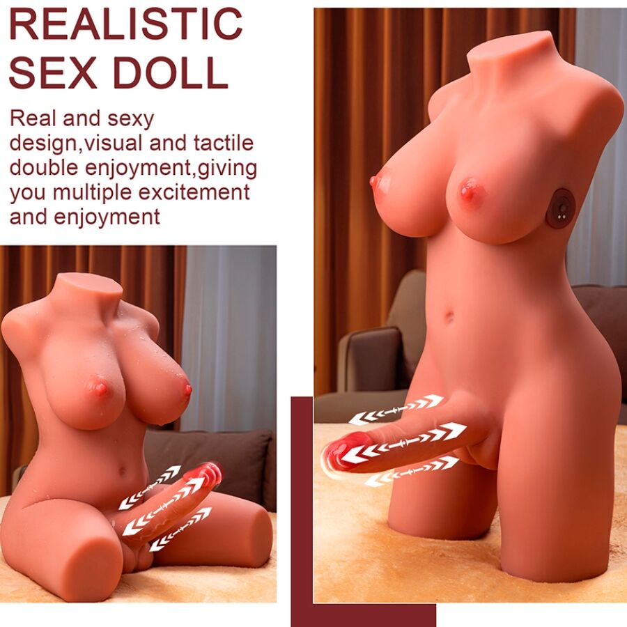 XISE - MIAH LADY BOY TORSE FÉMININ AVEC GODE AVEC VIBRATION ET POUSSÉE 55 CM – Image 11