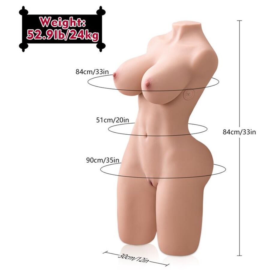 XISE - ERICA THRUSTING TORSE RÉALISTE AVEC VIBRATION FÉMININE 84 CM