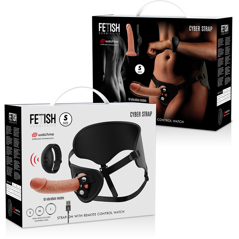 FETISH SUBMISSIVE CYBER STRAP - HARNAIS AVEC TÉLÉCOMMANDE DILDO WATCHME S TECHNOLOGIE – Image 14