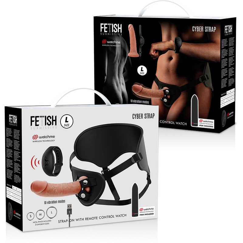 FETISH SUBMISSIVE CYBER STRAP - HARNAIS AVEC GODE ET TÉLÉCOMMANDE BULLET TECHNOLOGIE WATCHME L – Image 15