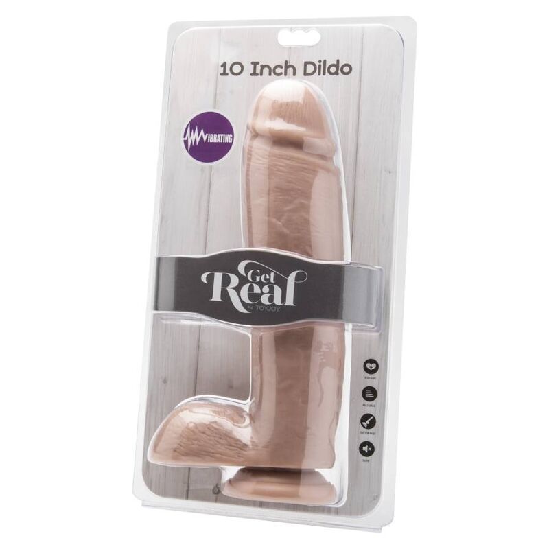 GET REAL - GODE 25,5 CM AVEC BILLES VIBRATEUR SKIN – Image 2