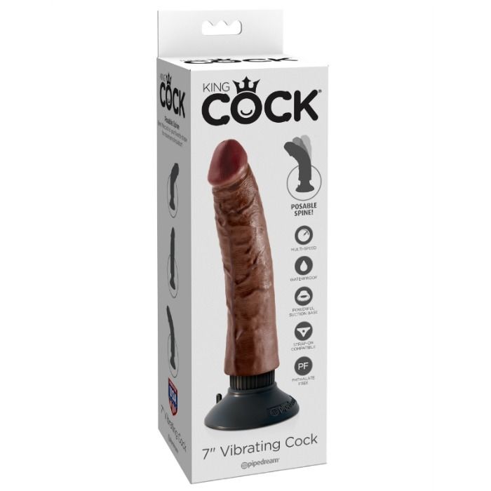 KING COCK - BITE VIBRANTE MARRON 17,78 CM – Image 2