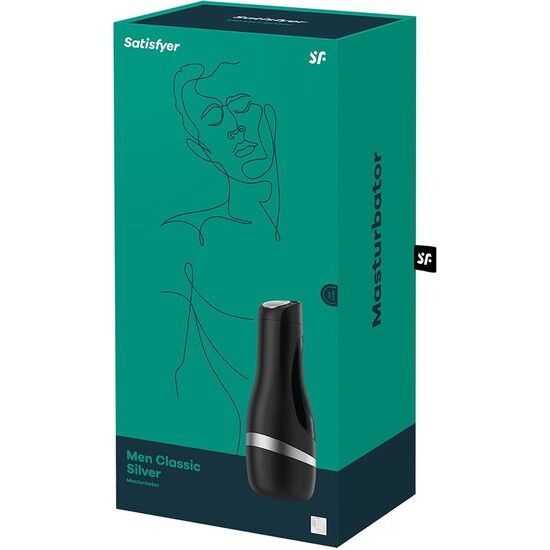 SATISFYER - MASTURBATEUR HOMME CLASSIQUE ARGENT – Image 2