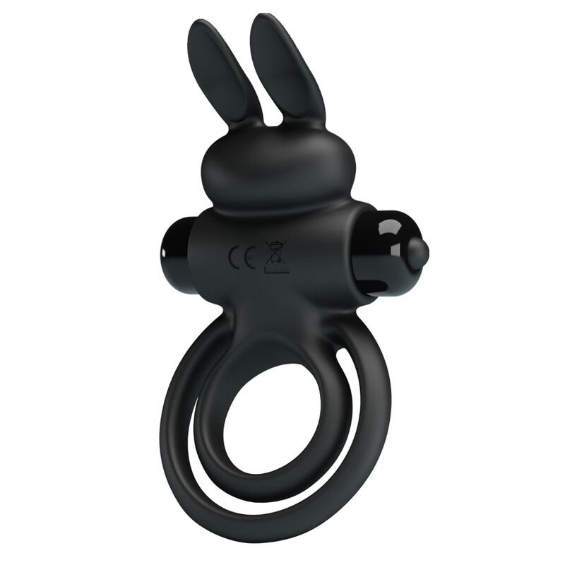 PRETTY LOVE - ANNEAU DE LAPIN VIBRATOR III POUR PÉNIS NOIR – Image 2