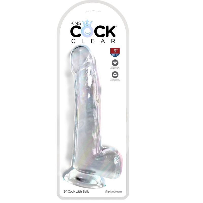 KING COCK - CLEAR GODE AVEC TESTICULES 20.3 CM TRANSPARENT – Image 2