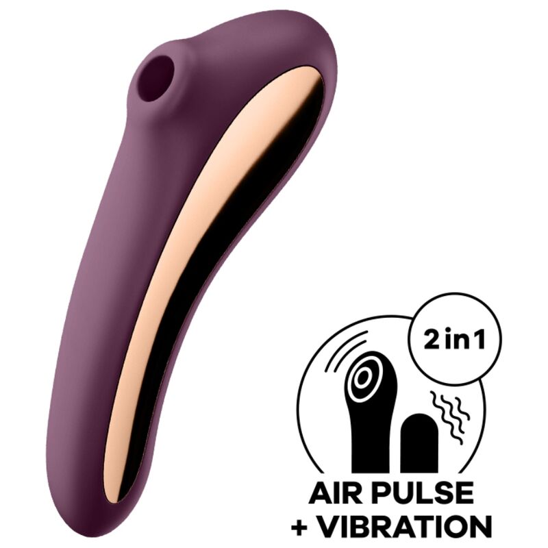 SATISFYER - VIBRATEUR DUAL KISS AIR PULSE VIN ROUGE – Image 2