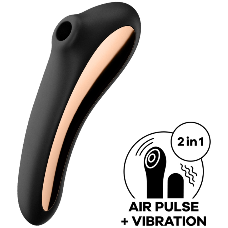 SATISFYER - VIBRATEUR DUAL KISS AIR PULSE NOIR – Image 2