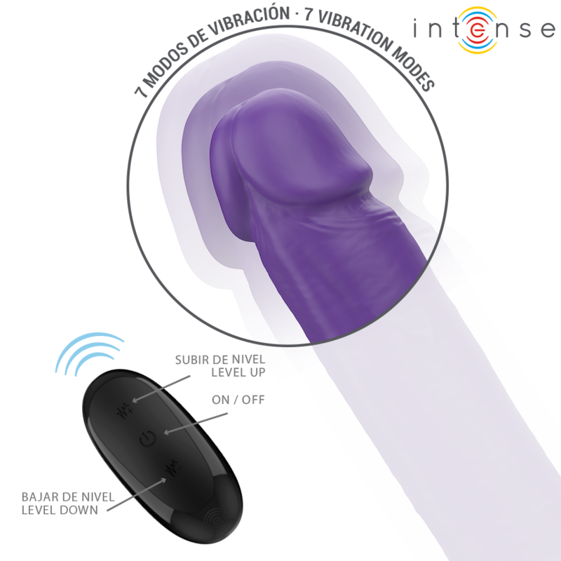 INTENSE - GUNTER DILDO DOUBLE VIBRATEUR 40 CM VIOLET TÉLÉCOMMANDE – Image 2