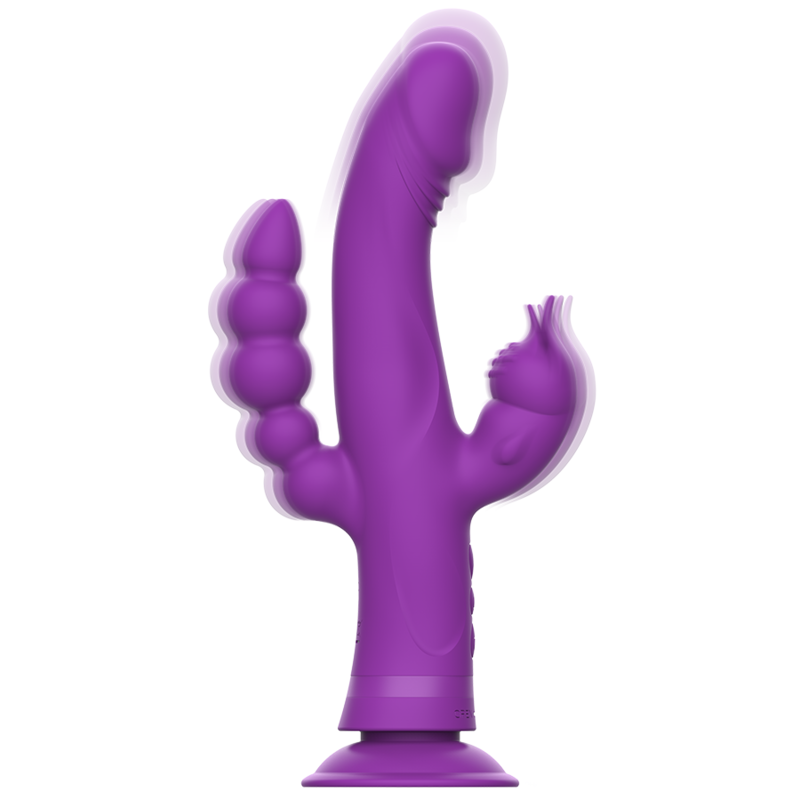 INTENSE - VIBRATEUR EN SILICONE CASANOVA RABBIT TRIPLE MOTEUR VIOLET – Image 2