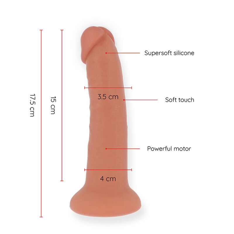 ONINDER - PETIT GODE VIBRATEUR BOGOTÁ 9 VITESSES NATUREL 17.5 CM -O- 4 CM - APPLICATION GRATUITE – Image 2